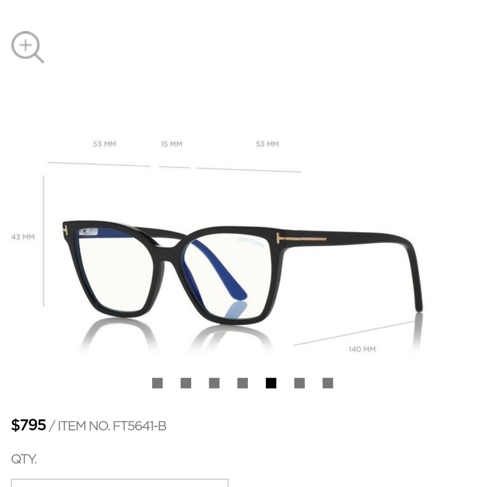 Tom Ford glasses with Sunglass Clip-Ons - Picture 6 of 10